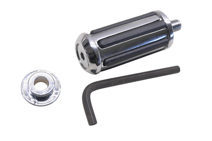 Custom Chrome 46015 Chrome Flat Rubber Ribbed Shifter Peg Kit NOS