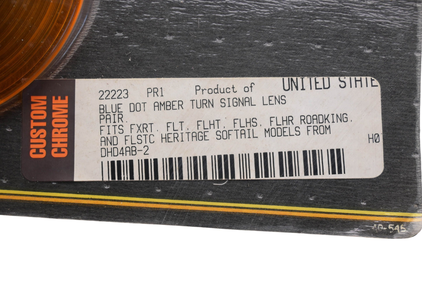 Custom Chrome 22223 Blue Dot Amber Turn Signal Lens NOS