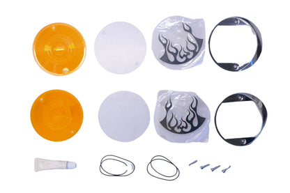 Custom Chrome 27-644 Turn Signal Trim & Amber Lens Kit NOS