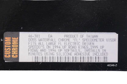 Doss 46-381 Waterfall Chrome Speedometer Visor Kit NOS