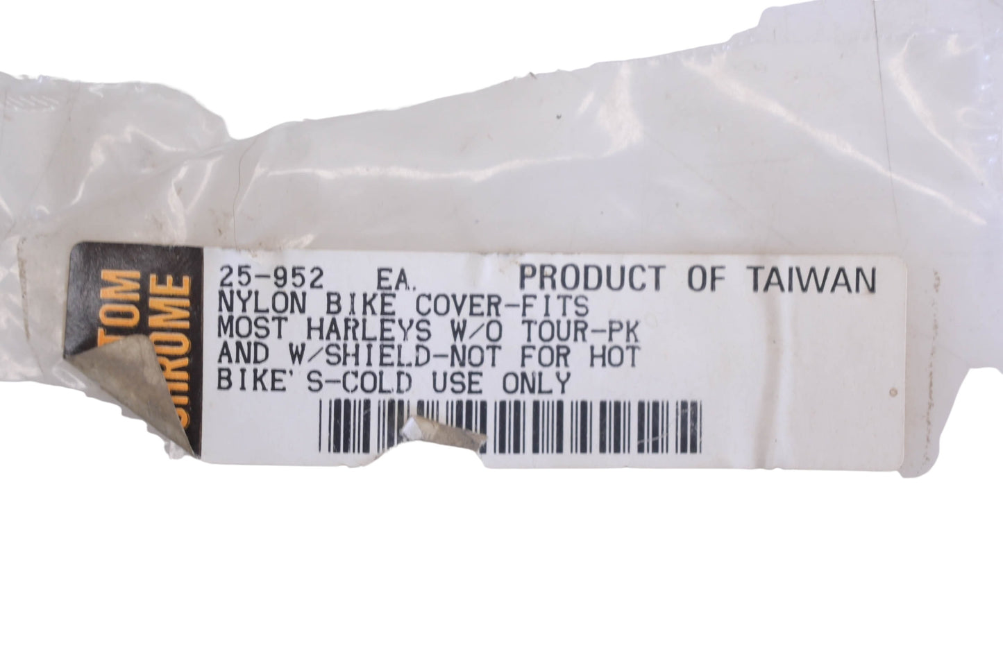 Custom Chrome 25-952, 25952 Black/Orange Bike Cover NOS