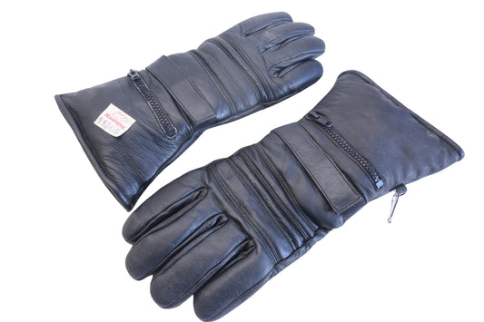 Mustang 11305 Black Leather Medium Riding Gloves NOS