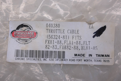 Chrome Specialties 040380, 56324-81 41'' Throttle Cable NOS