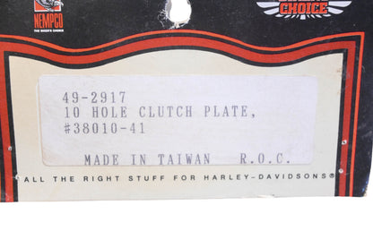 Biker's Choice 49-2917, 38010-41 10 Hole Clutch Plate NOS