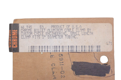 Custom Cycle 46 945, 46-945, 46945 Chrome Billet Cable Clamp NOS