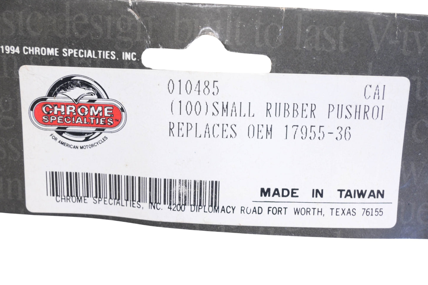 Chrome Specialties 010485, 17955-36 Small Rubber Pushrod Washers Qty 10 NOS
