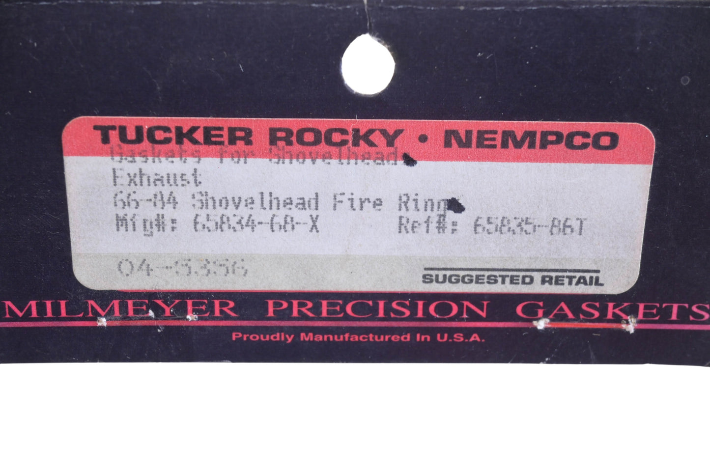 Tucker Rocky 04-5356, 65834-68-X, 65834-86T Gaskets For Shovelhead Exhausts Qty 4 NOS