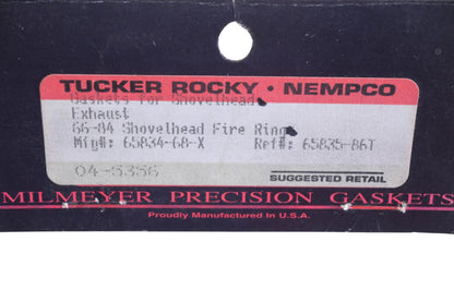 Tucker Rocky 04-5356, 65834-68-X, 65834-86T Gaskets For Shovelhead Exhausts Qty 4 NOS