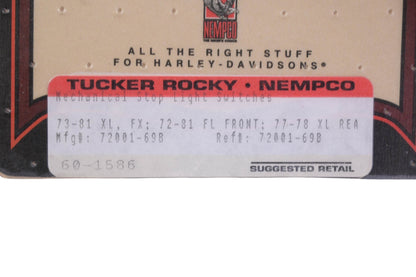 Tucker Rocky 60-1586, 72001-69B Biker's Choice Mechanical Stop Light Switch NOS