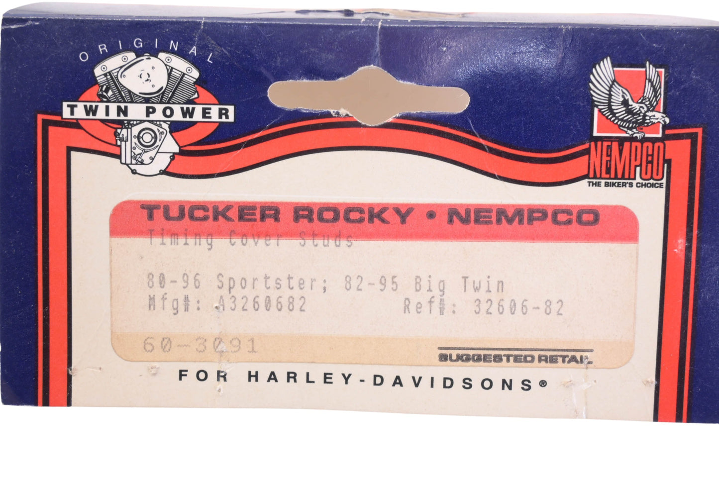 Tucker Rocky 60-3091, 23606-82, A3260682 Twin Power Cover Studs Qty 2 NOS