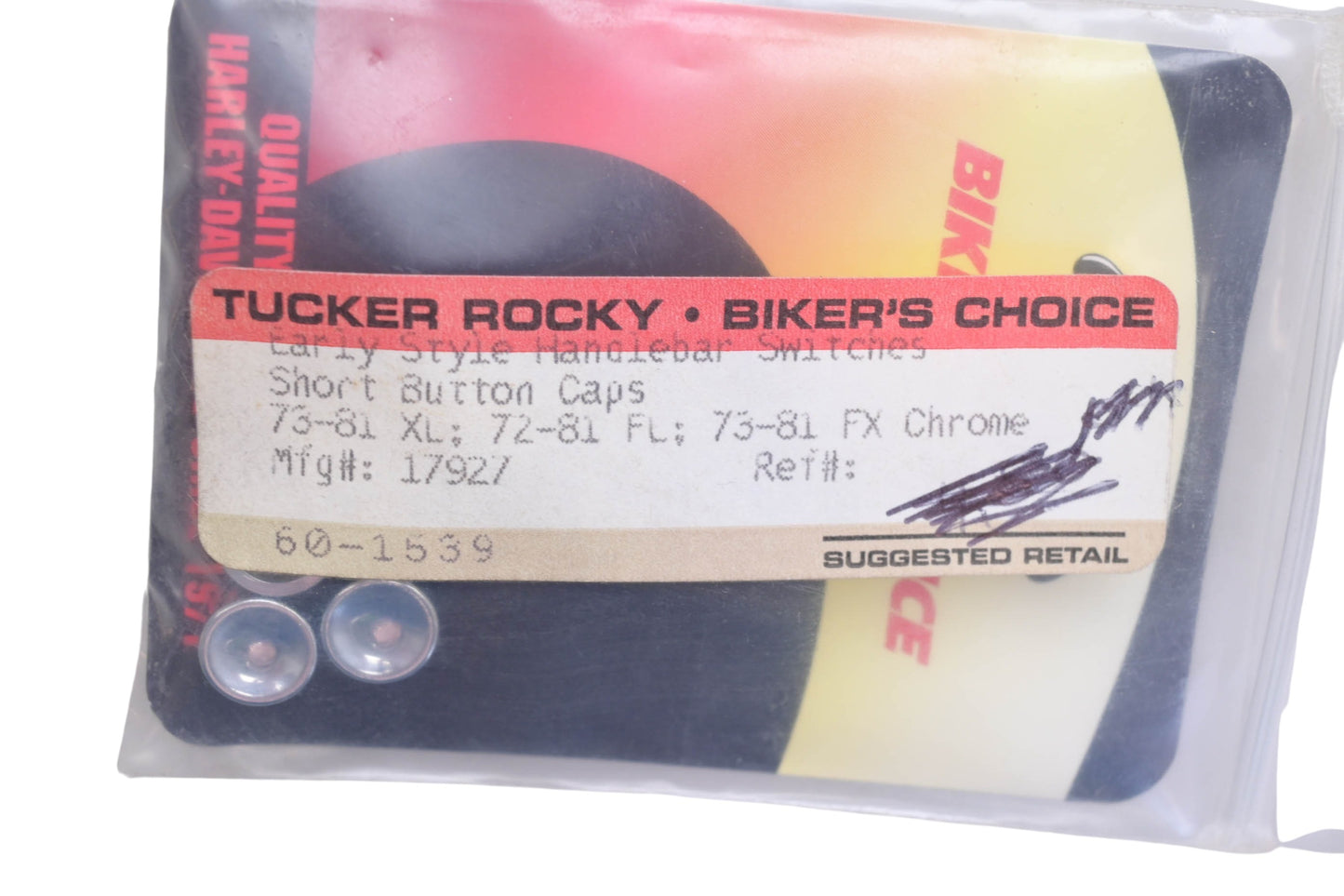 Tucker Rocky 17927, 60-1539 Biker's Choice Early Style Short Button Caps Qty 2 NOS