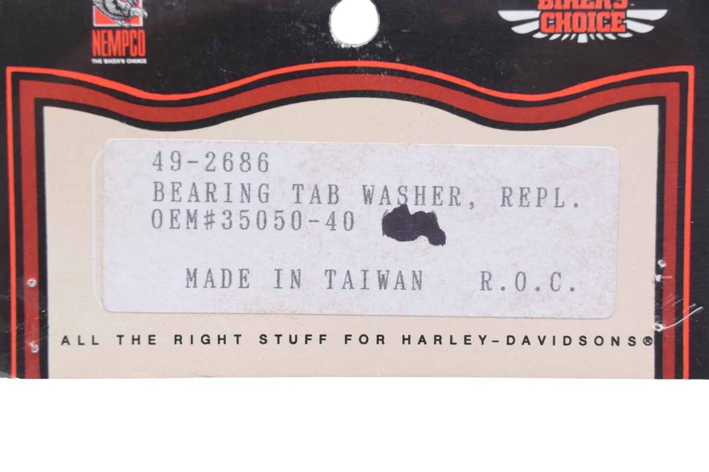 Biker's Choice 49-2686, 35050-40 Bearing Tab Washers Qty 2 NOS