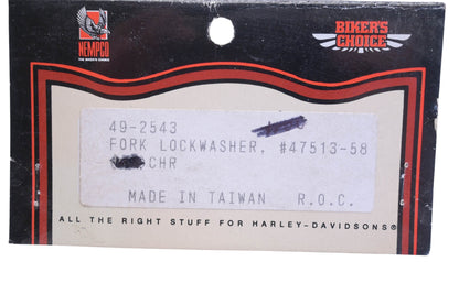 Biker's Choice 49-2543, 47513-58 Fork Lock Washers Qty 2 NOS
