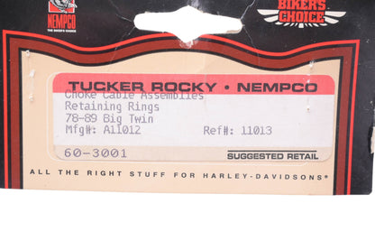 Tucker Rocky 60-3001, A11012, 11013 Choke Cable Assembly Retaining Rings Qty 2 NOS