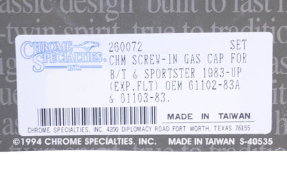 Chrome Specialties 260072 Chrome Gas Cap Kit NOS