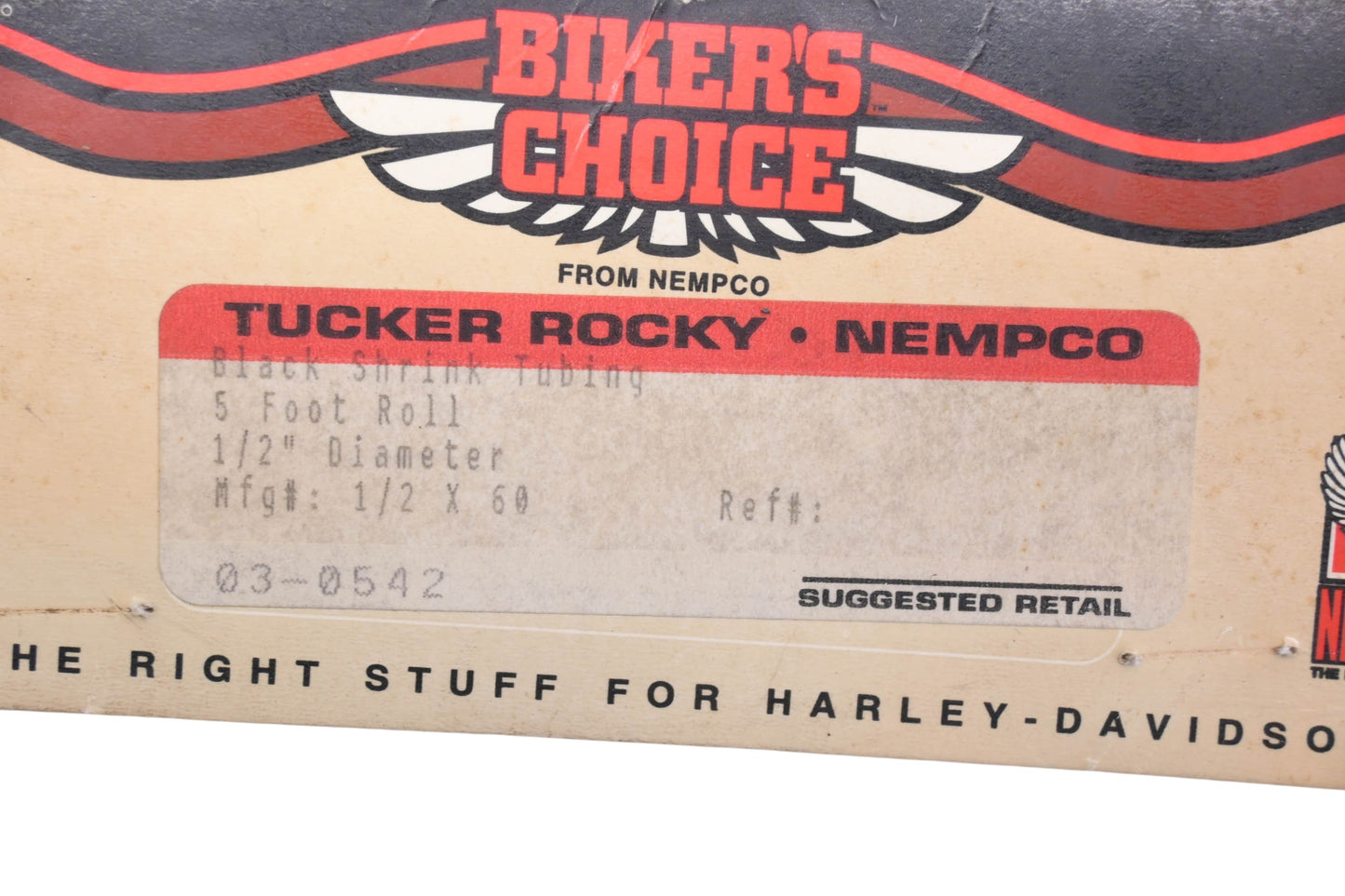 Biker's Choice 03-0542 Biker's Choice 1/2'' x 5 ft Black Shrink Tubing NOS