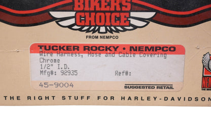 Biker's Choice 45-9004, 92935 Biker's Choice 1/2'' Wire Harness Chrome Cable Covering NOS
