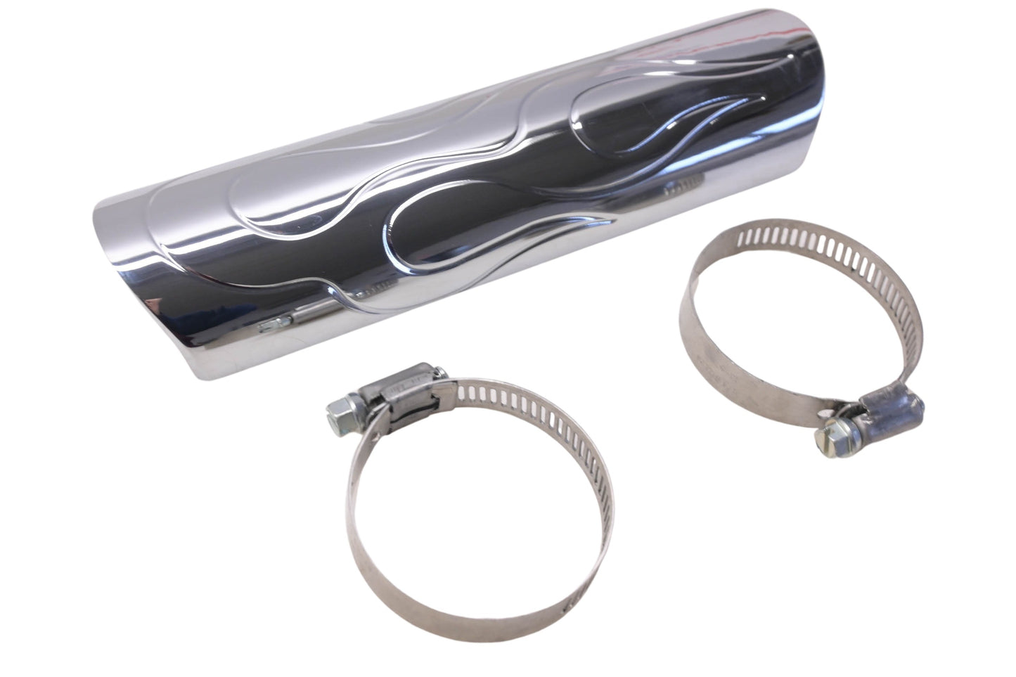 Custom Chrome 78-391 Value Line Chrome Billet Heat Shield 8'' Ball Flamed Kit NOS