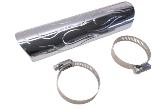 Custom Chrome 78-391 Value Line Chrome Billet Heat Shield 8'' Ball Flamed Kit NOS