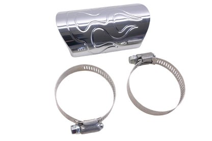Custom Chrome 78-389 Chrome Billet Heat Shield 4'' Flamed Kit NOS