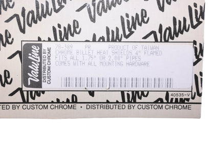 Custom Chrome 78-389 Chrome Billet Heat Shield 4'' Flamed Kit NOS