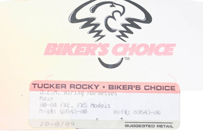 Biker's Choice 20-0709, 69543-80 Main Electrical Wiring Harness NOS