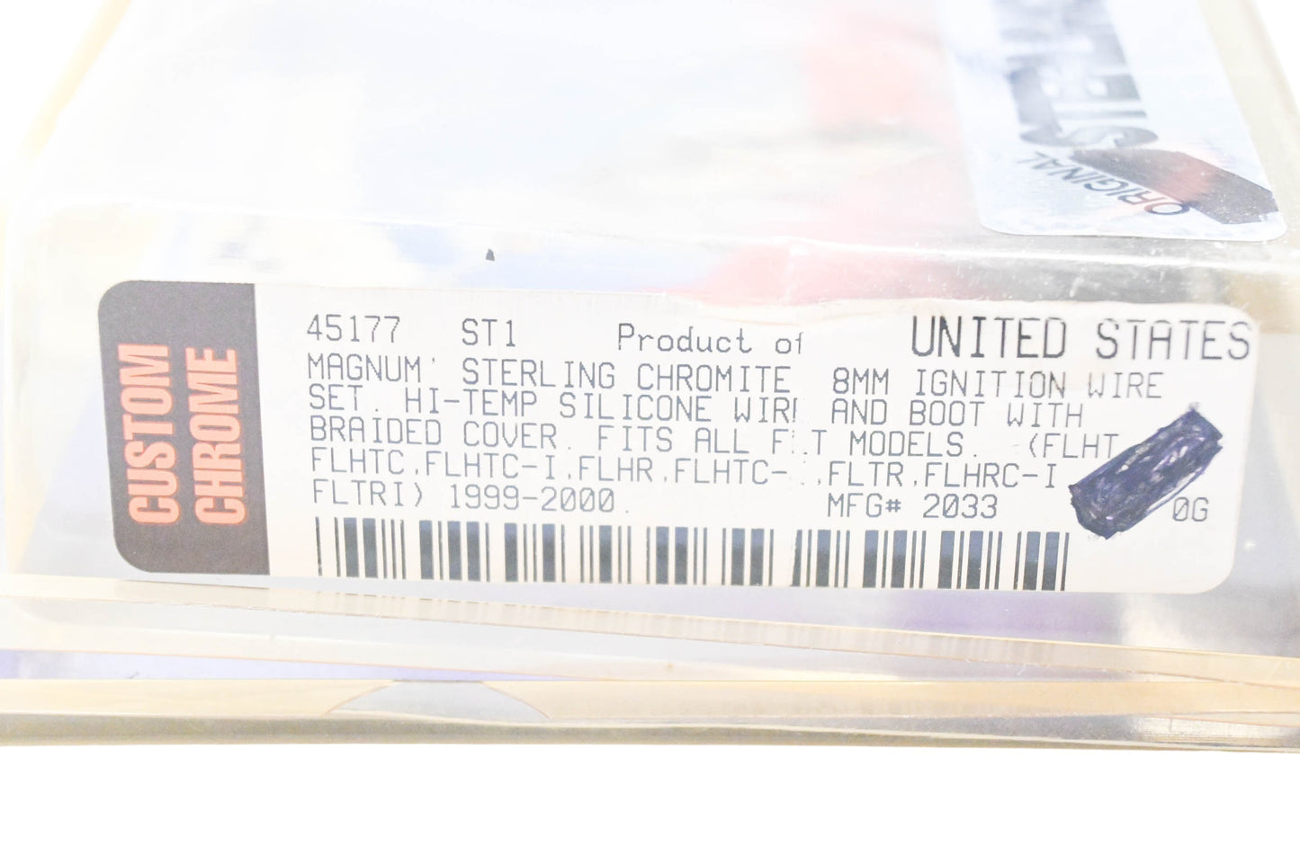 Custom Chrome 45177, 2033, 5639527 Magnum Sterling Chromite Braid Ignition Wire Kit NOS