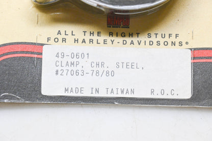 Biker's Choice 49-0601, 27063-78/80 Chrome Steel Clamp Kit NOS
