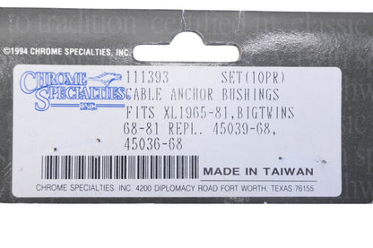 Chrome Specialties 111393, 45039-68 Cable Anchor Brushings Qty 5 NOS