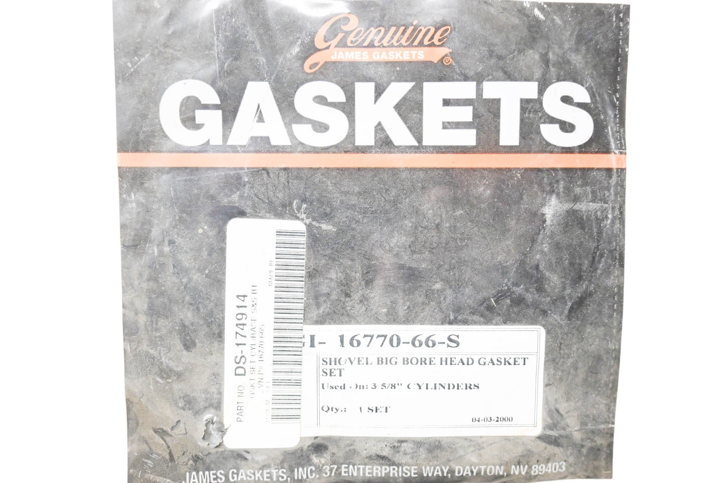 James Gaskets JGI-16770-66-S, DS-174914 Cylinder Head & Base Gasket Kit NOS