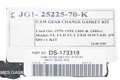 James Gaskets JGI-25225-70-K, DS-173319 Cam Gear Change Gasket Kit NOS