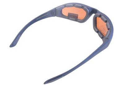 Maxx Sunglasses IM012-7 Black Frame Amber Tinted Foam Padded UV400 Driving Glasses NOS