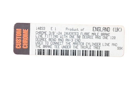 Goodridge 14033 Inverted Flare Male Brake Line Fitting NOS