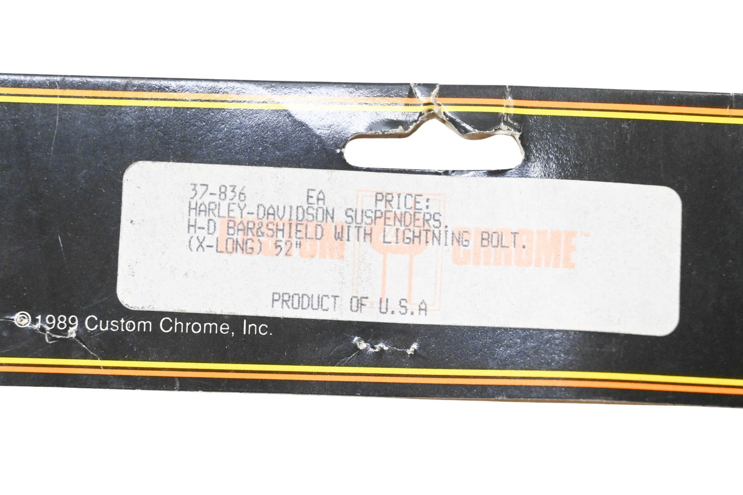 Custom Chrome 37-836 Harley-Davidson Suspenders Bar & Shield & Lightning Bolt NOS