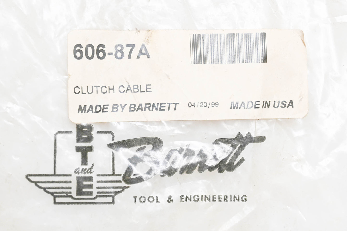 Barnett Tool & Engineering 606-87A Clutch Cable NOS