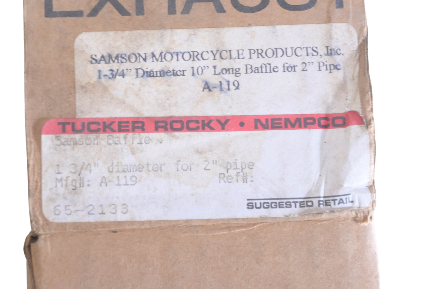 Samson A-119, 65-2133 1 3/4'' Diameter 10'' Long Baffle Kit NOS