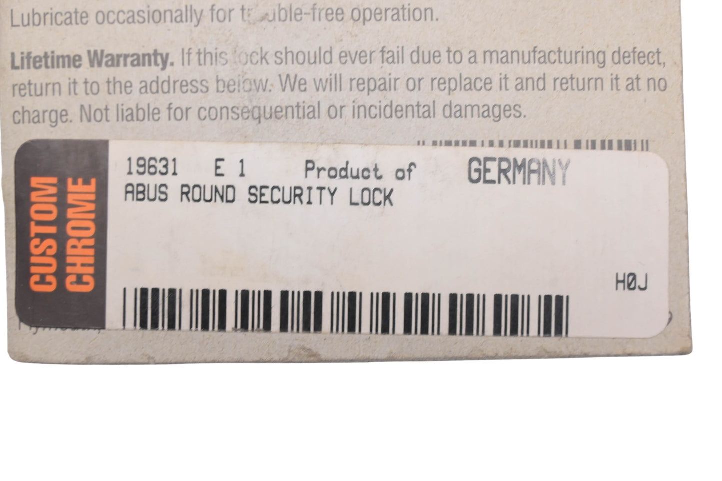 ABUS 28011, 19631, 19-631 Stainless Steel Padlock Kit NOS