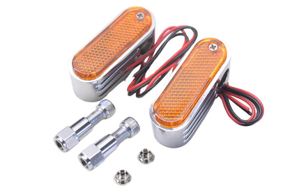Custom Chrome 09-155, 09155 Dual Amber Marker Light Mirror Stem Mounting Kit NOS