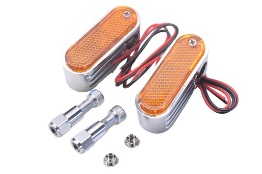 Custom Chrome 09-155, 09155 Dual Amber Marker Light Mirror Stem Mounting Kit NOS