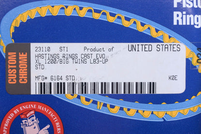 Hastings 23110, 23-110, 61645 STD Piston Ring Kit NOS