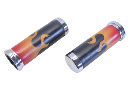 Custom Chrome 78-067, 78067 Leather Flamed Grip Kit NOS
