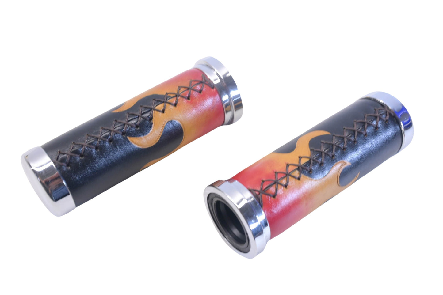 Custom Chrome 78-067, 78067 Leather Flamed Grip Kit NOS