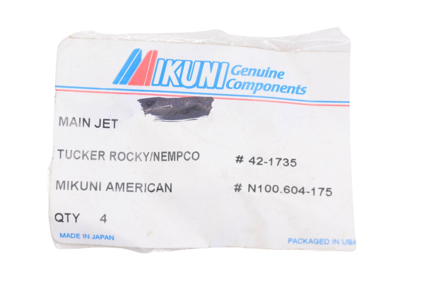 Mikuni N100.604-175, 42-1735, N100.604-175 175 Main Jets Qty 2 NOS