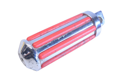 Custom Chrome 78141, 78-141 Large Male Chrome Red Ribbed Foot Peg NOS