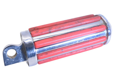Custom Chrome 78141, 78-141 Large Male Chrome Red Ribbed Foot Peg NOS