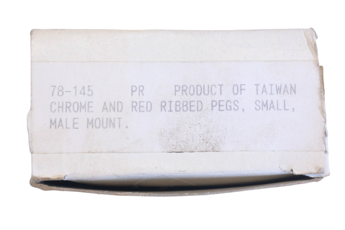 Custom Chrome 78-145, 78145 Small Male Red Ribbed Foot Peg Pair NOS