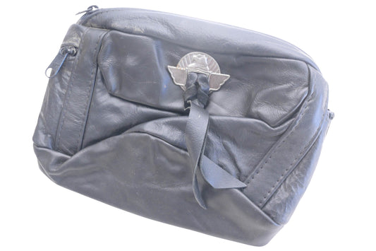 Mustang 13093 Black Leather Eagle Fanny Pack NOS