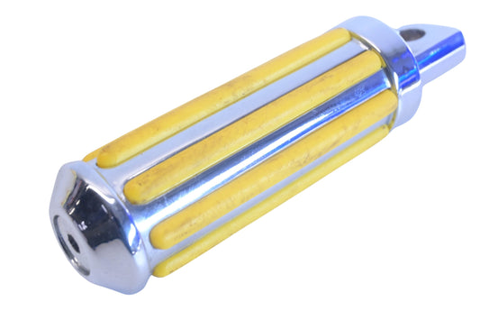 Custom Chrome 78-139, 78139 Small Male Yellow Ribbed Foot Peg NOS