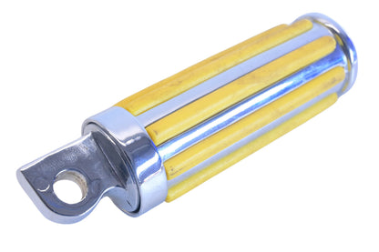 Custom Chrome 78-139, 78139 Small Male Yellow Ribbed Foot Peg NOS