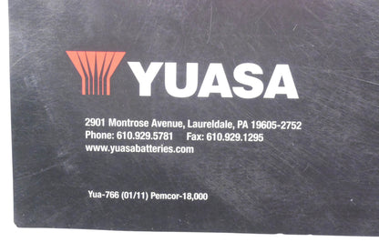 Yuasa YUA-766 2011 Battery Applications & Specifications Manual